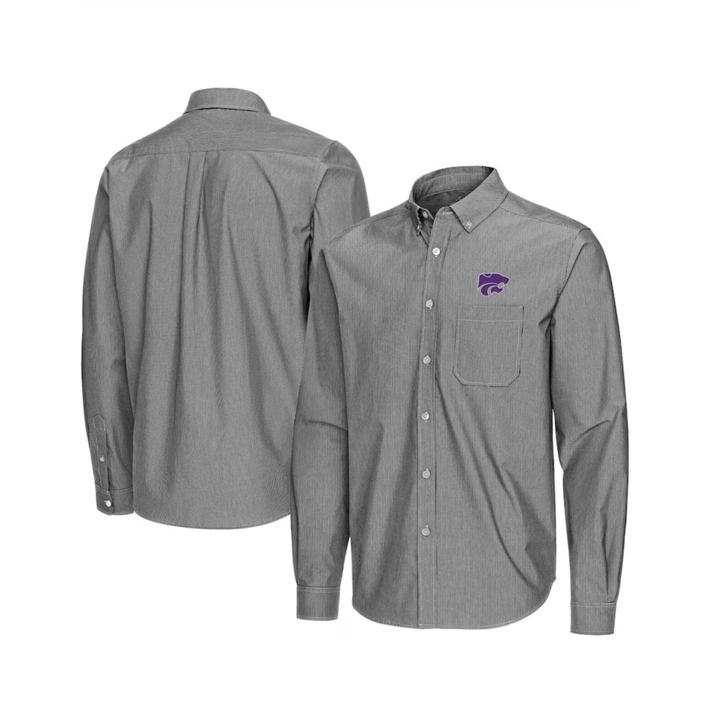Kansas State Wildcats Antigua Button Up Shirt Men's XL Purple Long Sleeve - Picture 1 of 14